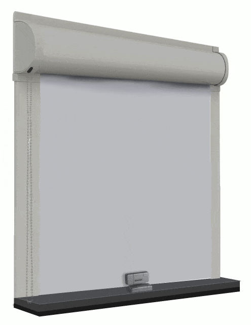 Laser-Safe Interlocked Windows with Integrated Roller Blinds 