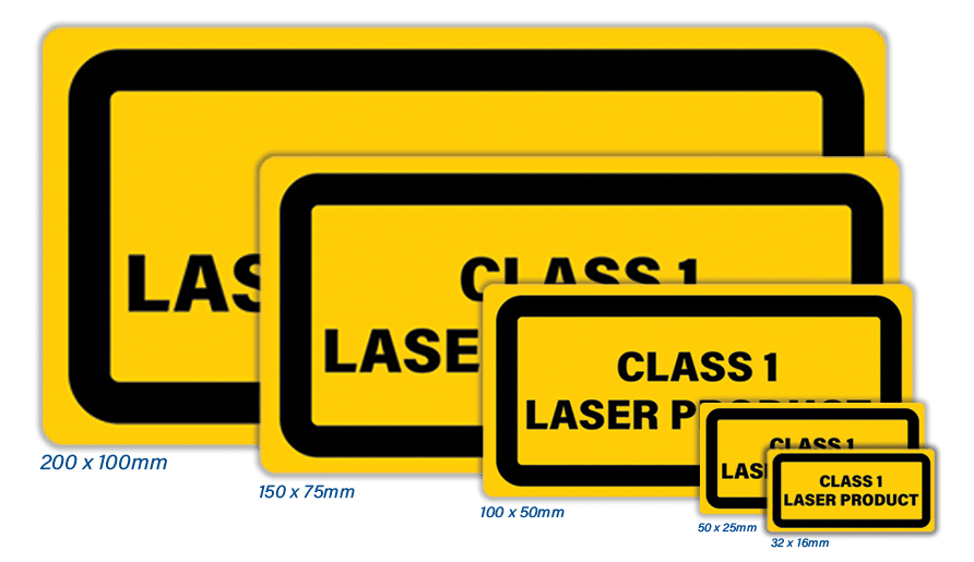 Bestelloptionen für Laserprodukte der Klasse 1 Größenauswahl
