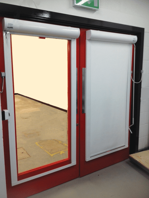 Installed Laser Blocking Roller Blinds using Orca curtain material.