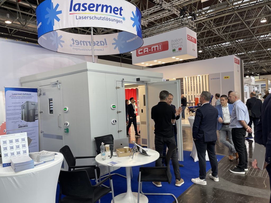 Chat with vistors at Lasermet's booth at MEDICA 2025