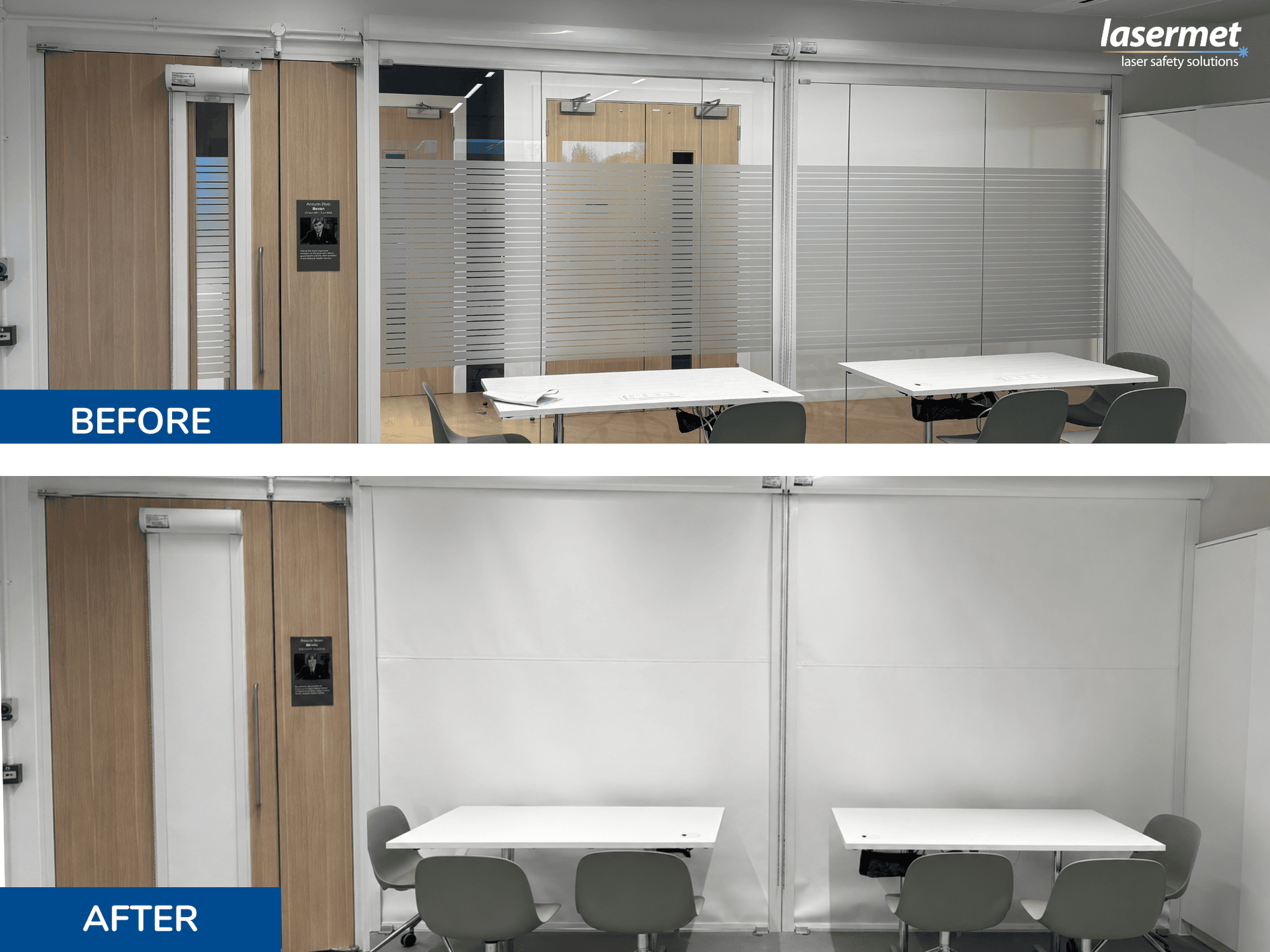 Laser Safe Blinds for Class 3B and 4 Lasers by Lasermet