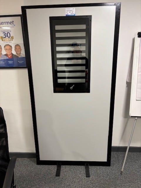 Lasermet's Caiman Laser Safety Blinds installed