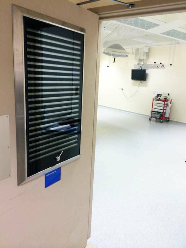 Lasermet's Caiman Laser Safety Blinds installed in a facility