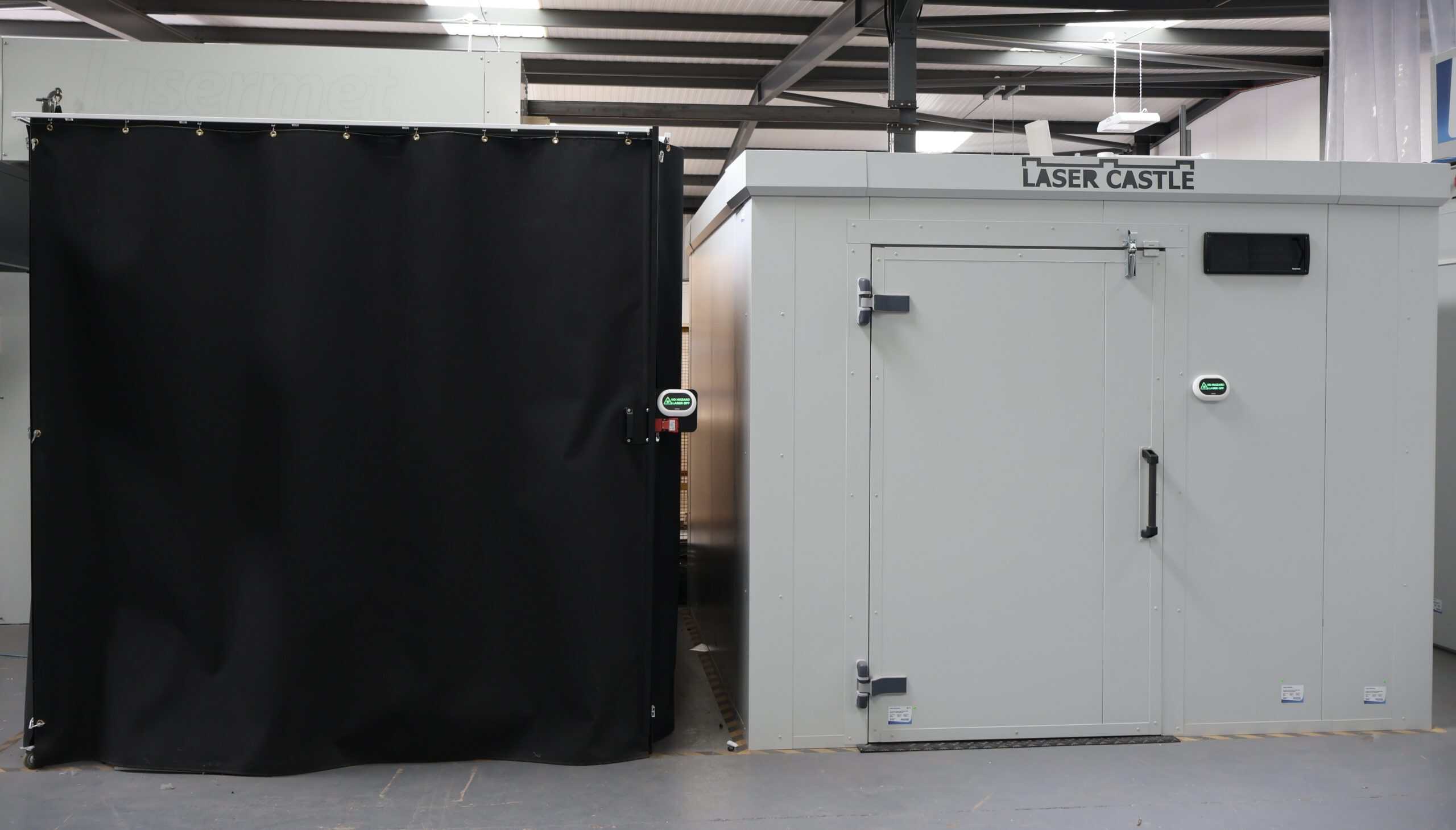 Laser Safety Curtain Pod with Laser Enclosure at Lasermet Haydock Manufacturing Facility 1