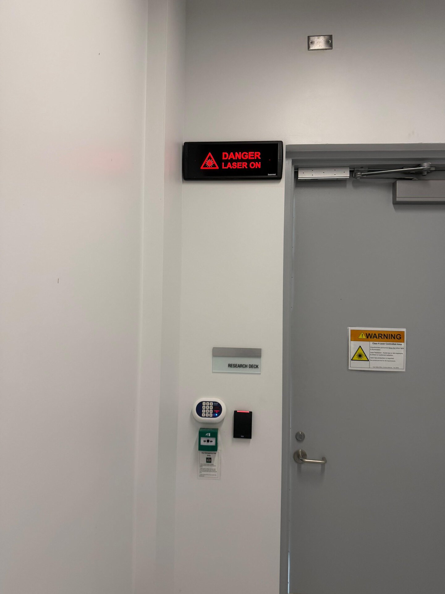Lasermet Laser Warning Sign outside the NASA Lab 2