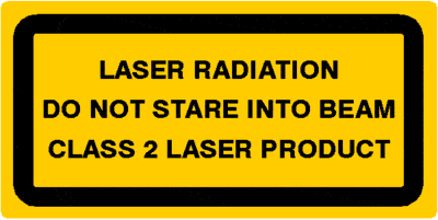 Warning Sign Beware of Laser Rays Safety Sticker 150mm x 150mm WN011 