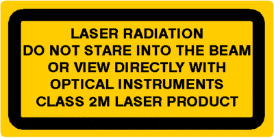 Lot of 2 Laser Radiation Warning Label w Metal Bracket 5"x2" 1151782 RevB SKUACS 