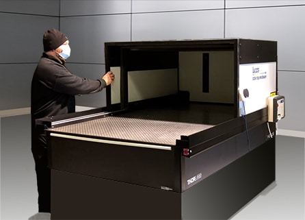 Laboratory setup with Lasermet Passive Lucas Table Top Laser Enclosures