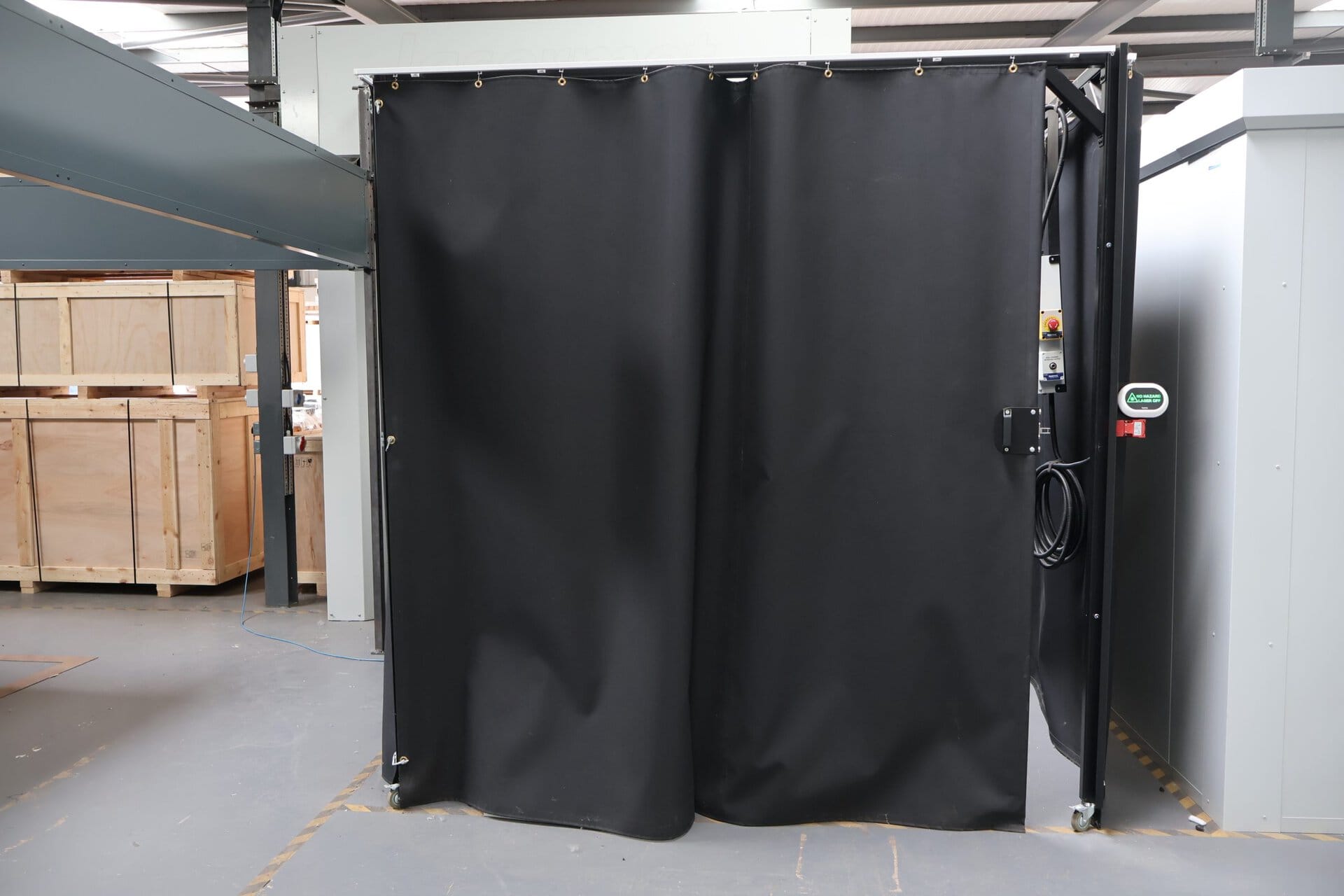 Dolphin Pod Curtain-Based Laser Blocking Enclosure at Lasermet's Haydock Manufacturing Facility