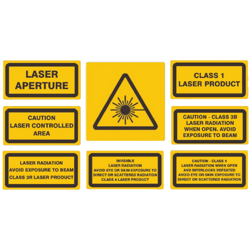Observere fjerne Sige Laser Warning Labels - Lasermet