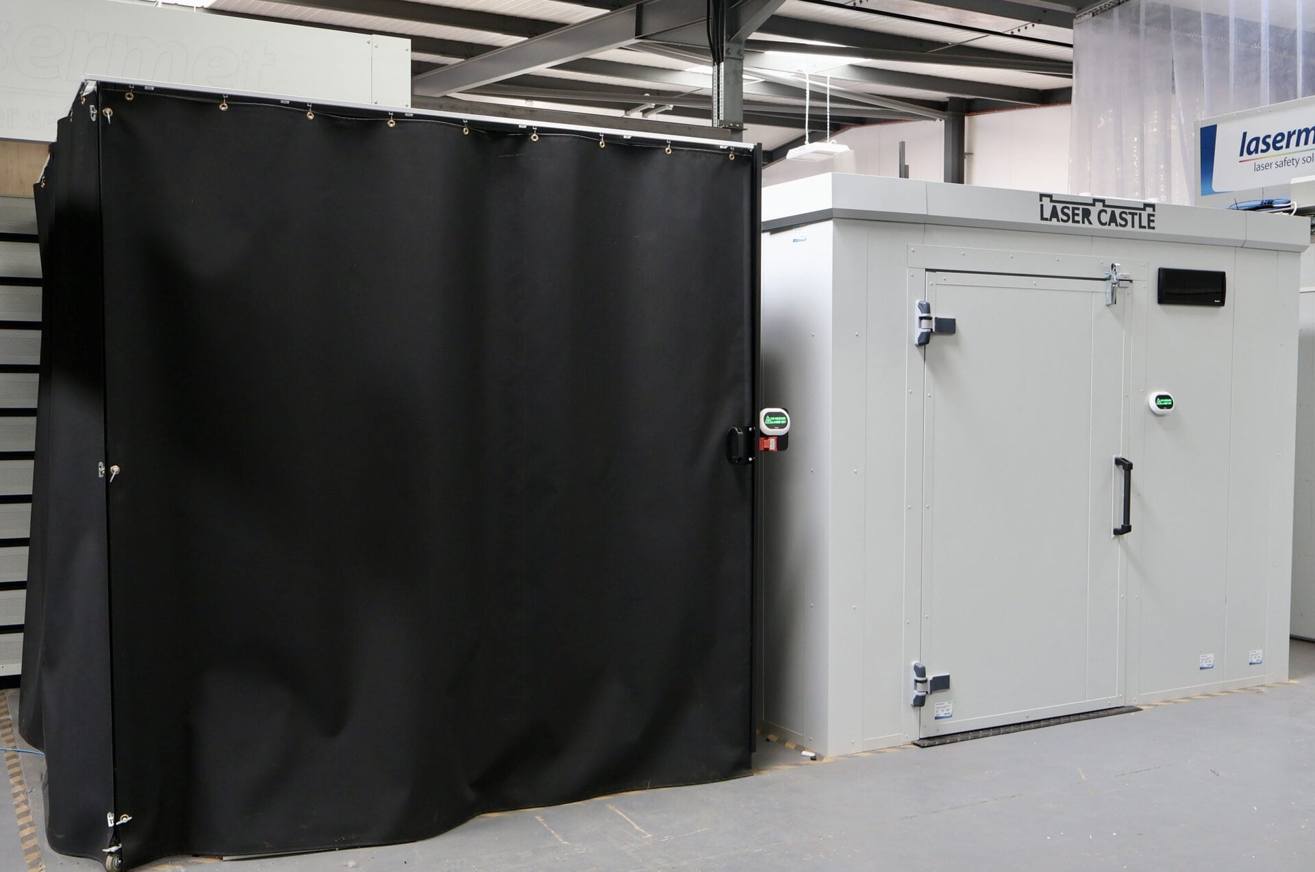 Laser Safety Curtain Pod with Laser Enclosure at Lasermet Haydock Manufacturing Facility 2