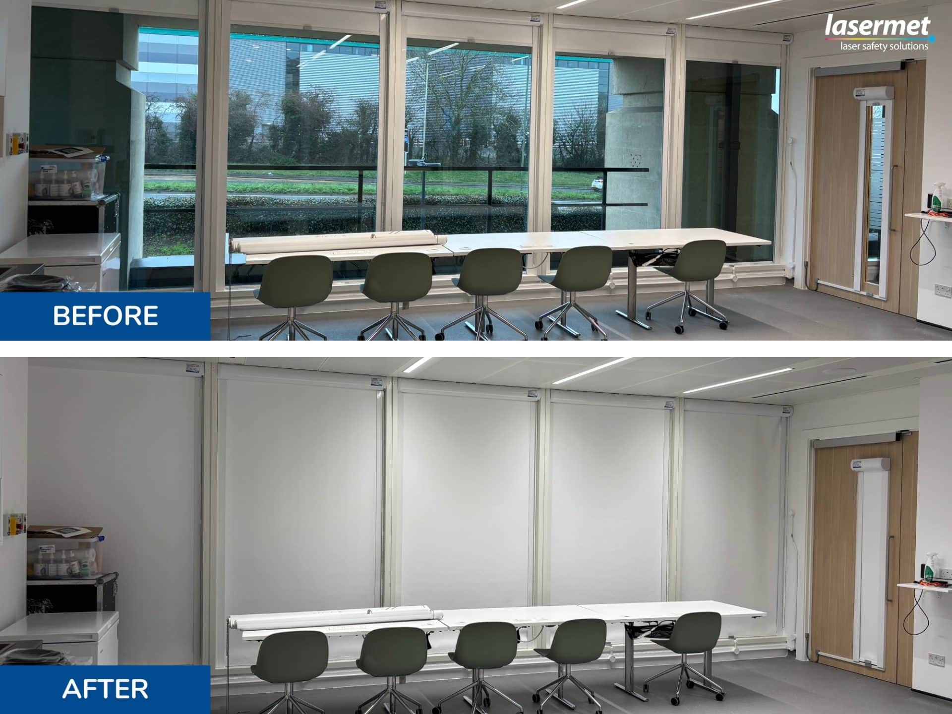 Lasermet Laser Blocking Blinds Before & After