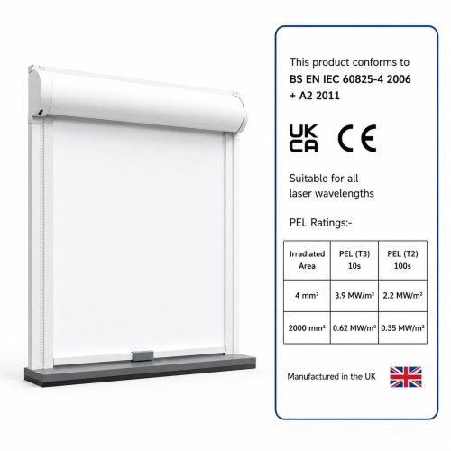 Lasermet Orca Laser Blocking Roller Blind Product Photo White