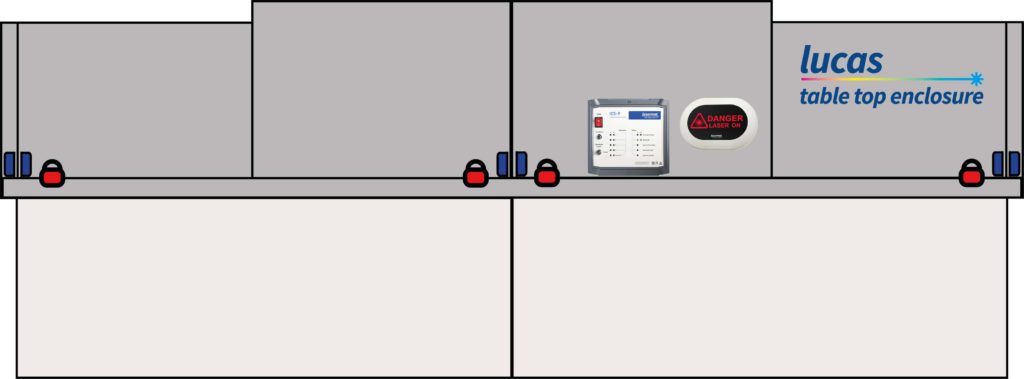 Diagram of the Double Lucas Table Top Enclosure by Lasermet