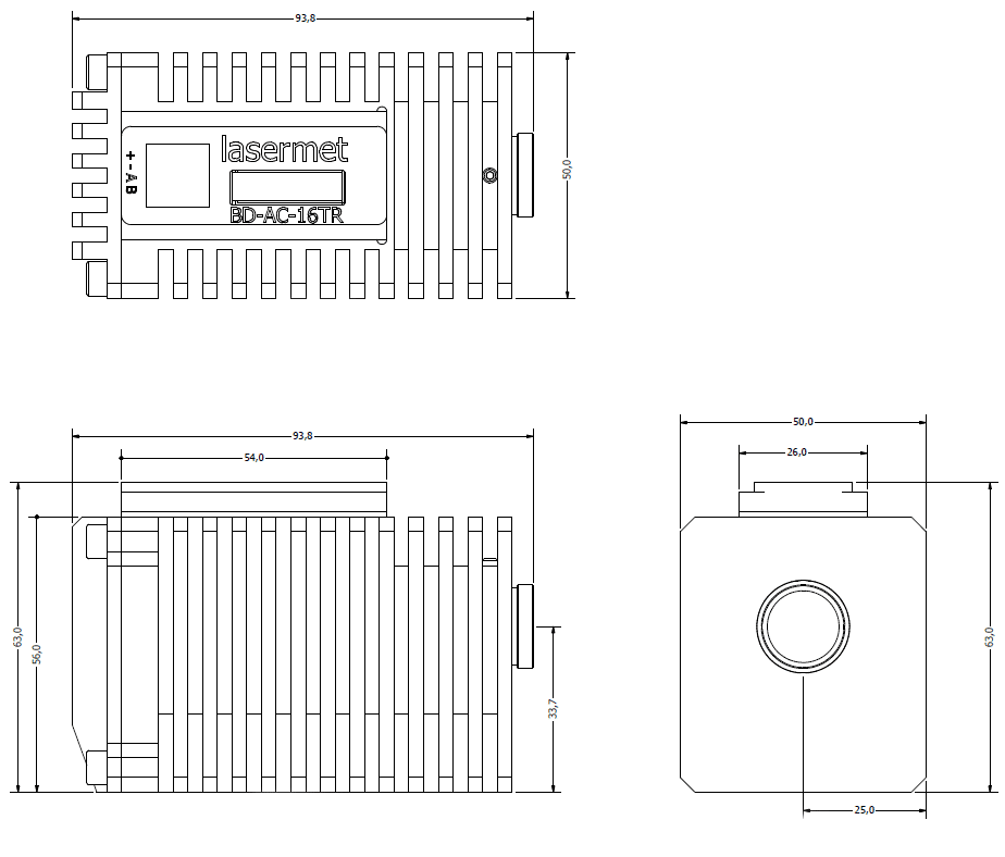 Dimensions BD AC 16 TR by Lasermet Laser Safety Solutions
