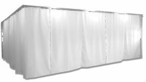 Heavy duty Orca Curtains made of high specification laser blocking material with a sleek finish.