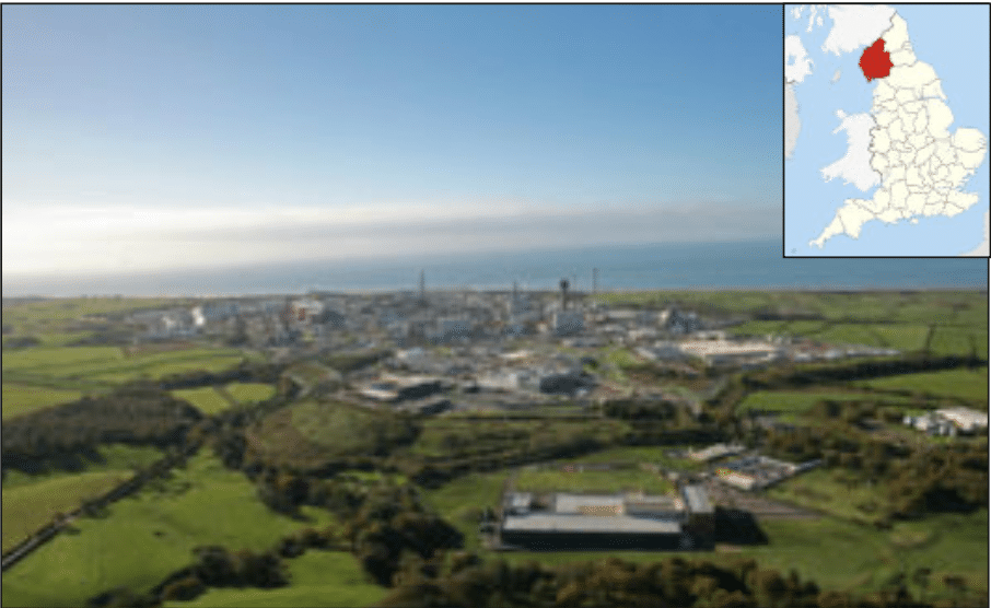 Sellafield location in North West of England