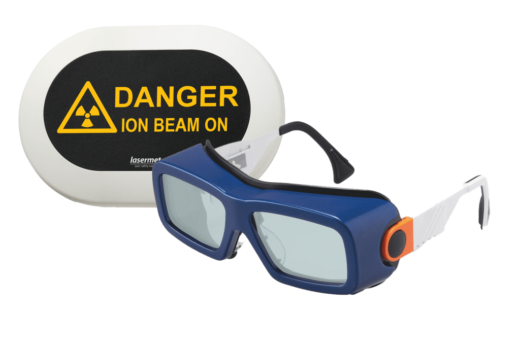 Eyewear and Mini LED Sign by Lasermet Laser Safety Solutions
