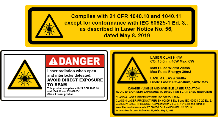 FDA labels samples by Lasermet Laser Safety Solutions