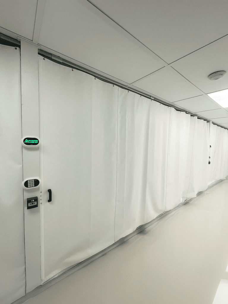 Curtains with interlocks 2 by Lasermet Laser Safety Solutions