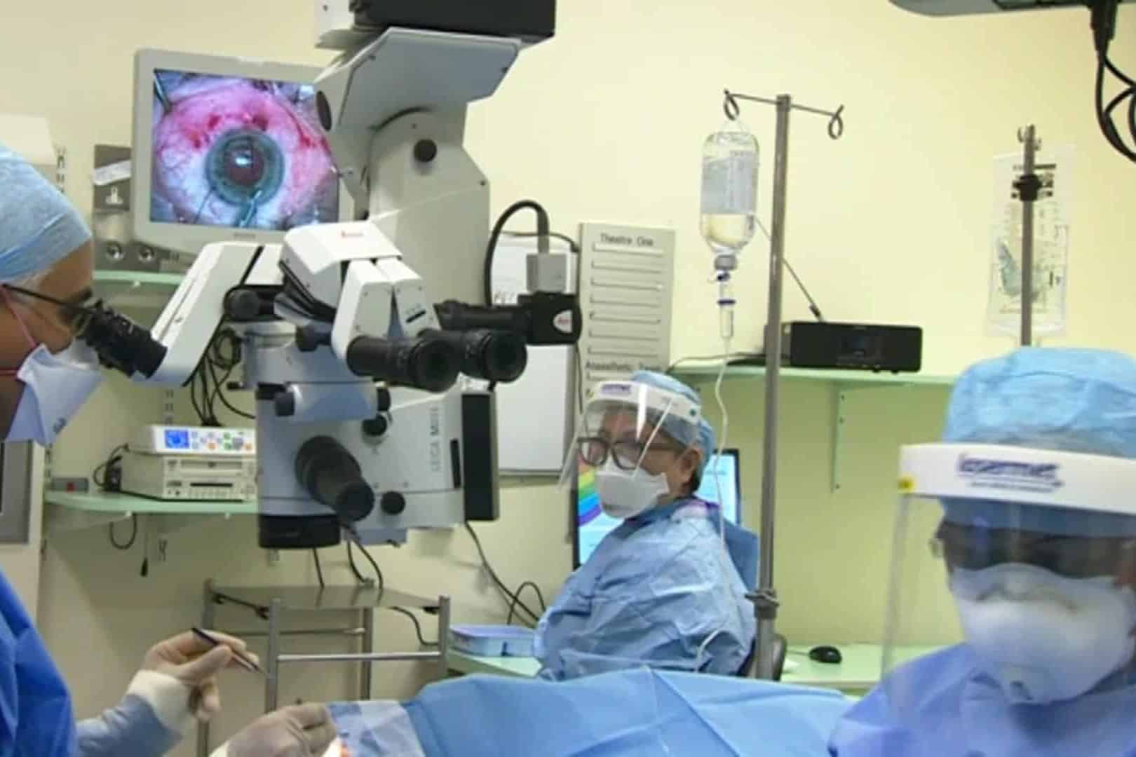 Staff in Bournemouth Hospital wearing Lasermet Faceshields edited by Lasermet Laser Safety Solutions