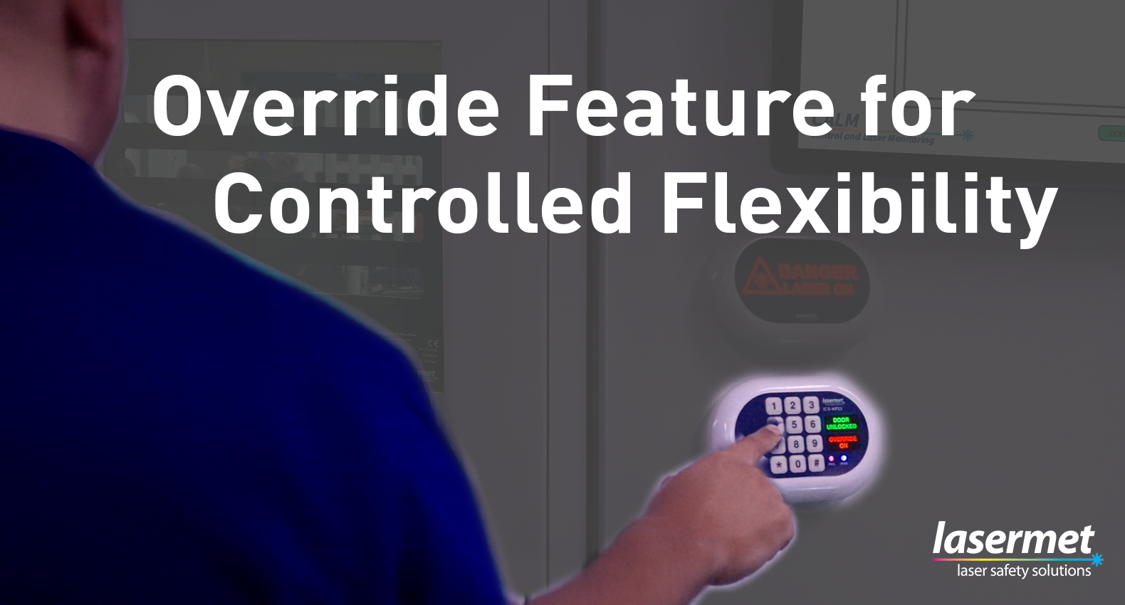 Override Banner with logo by Lasermet Laser Safety Solutions