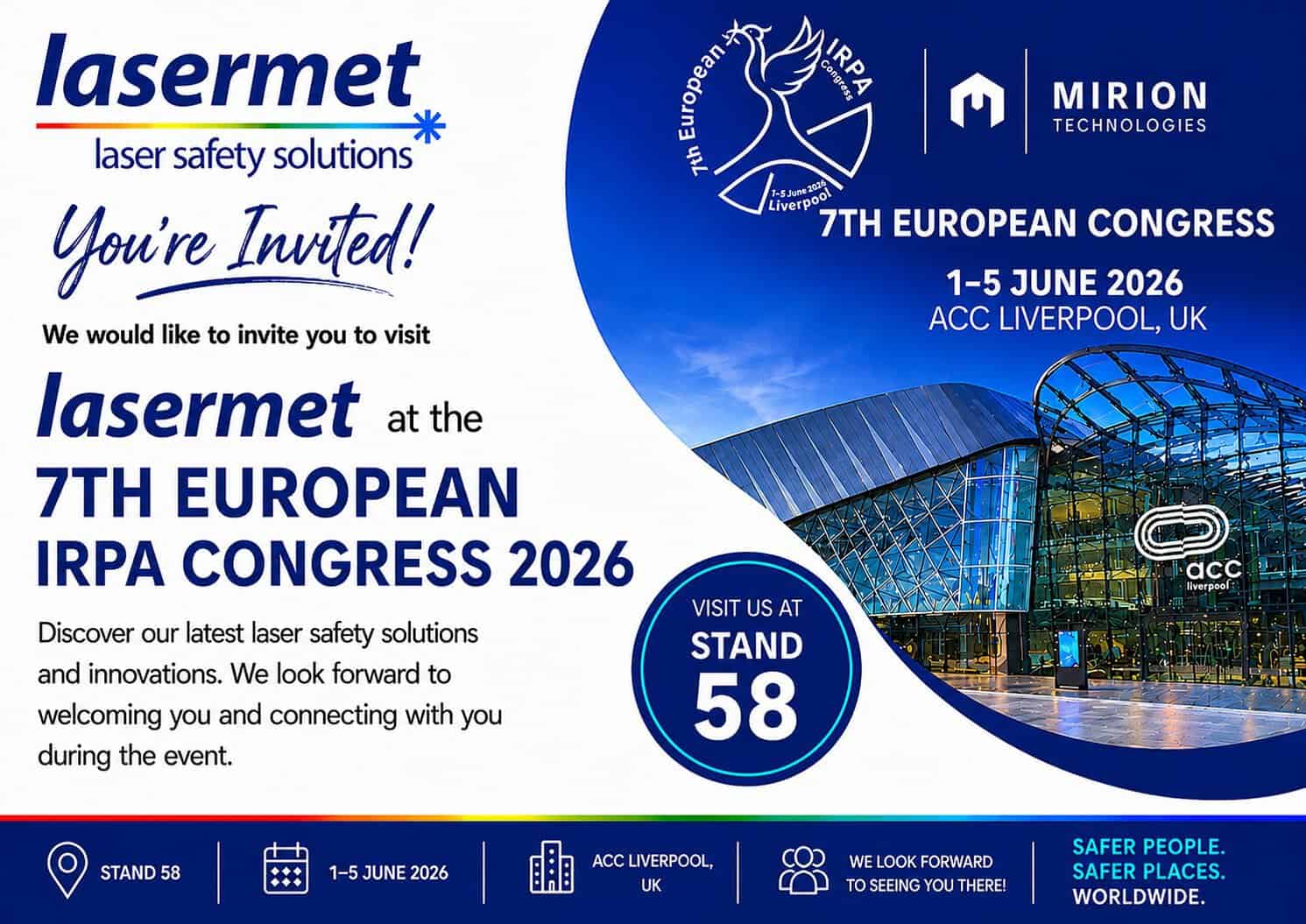 2026 IRPA Congress Invite by Lasermet Laser Safety Solutions