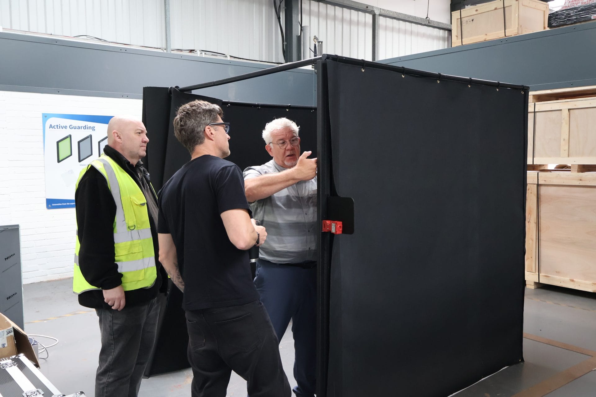 Lasermet team with Dolphin Pod Lite by Lasermet Laser Safety Solutions