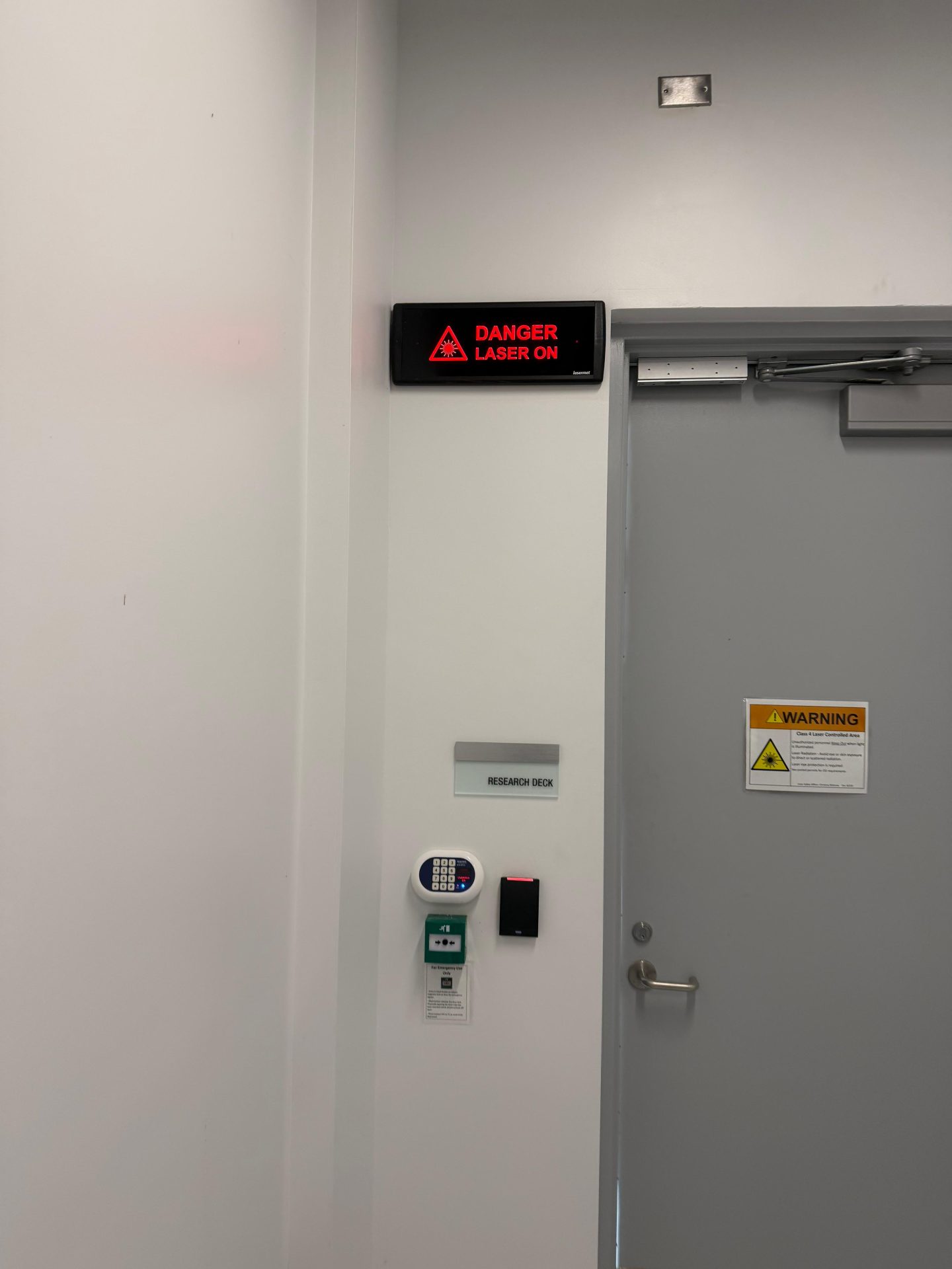 Lasermet Laser Warning Sign outside the NASA Lab 2