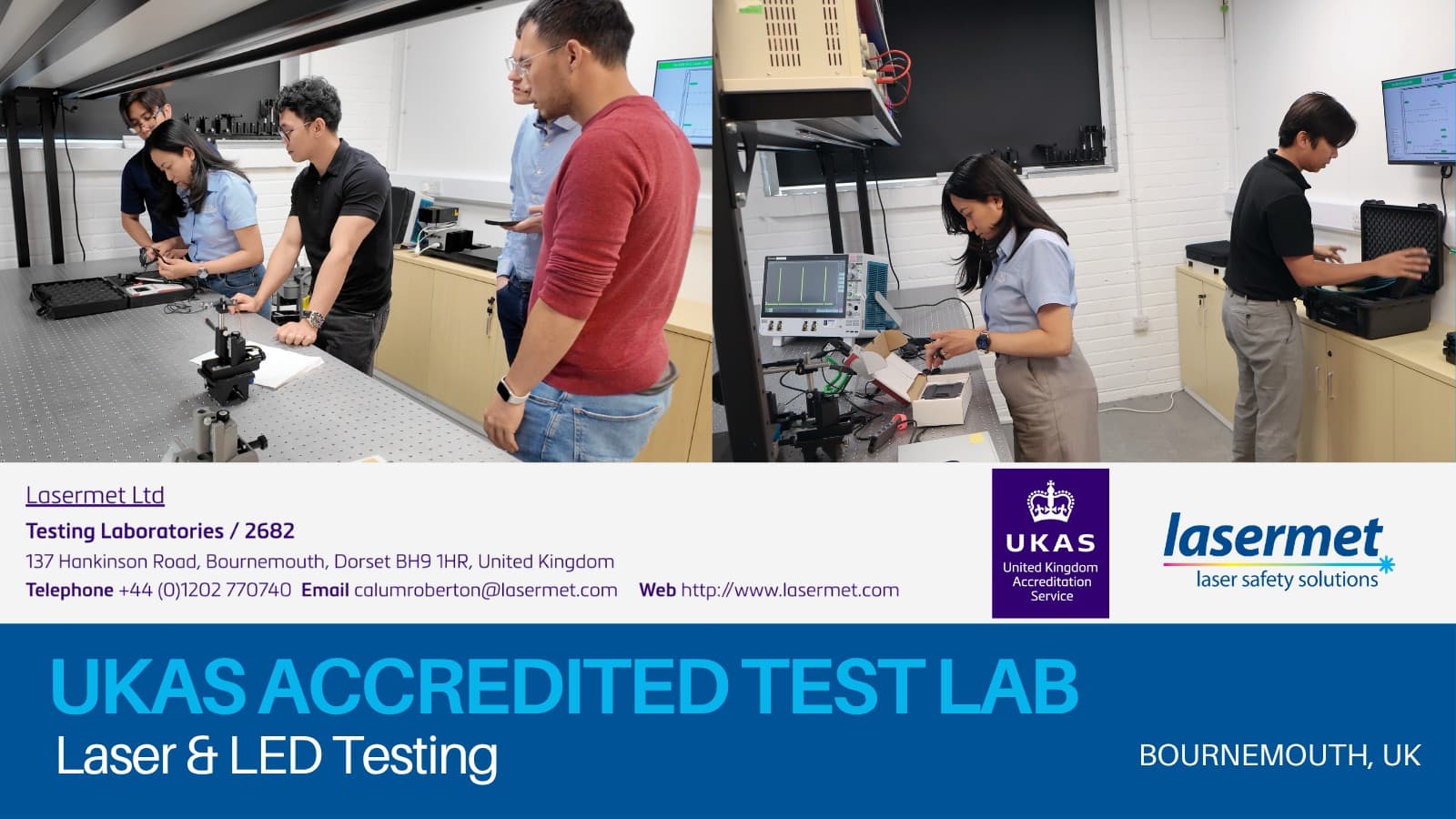Lasermet's UKAS Accredited Test Lab for Laser & LED Testing