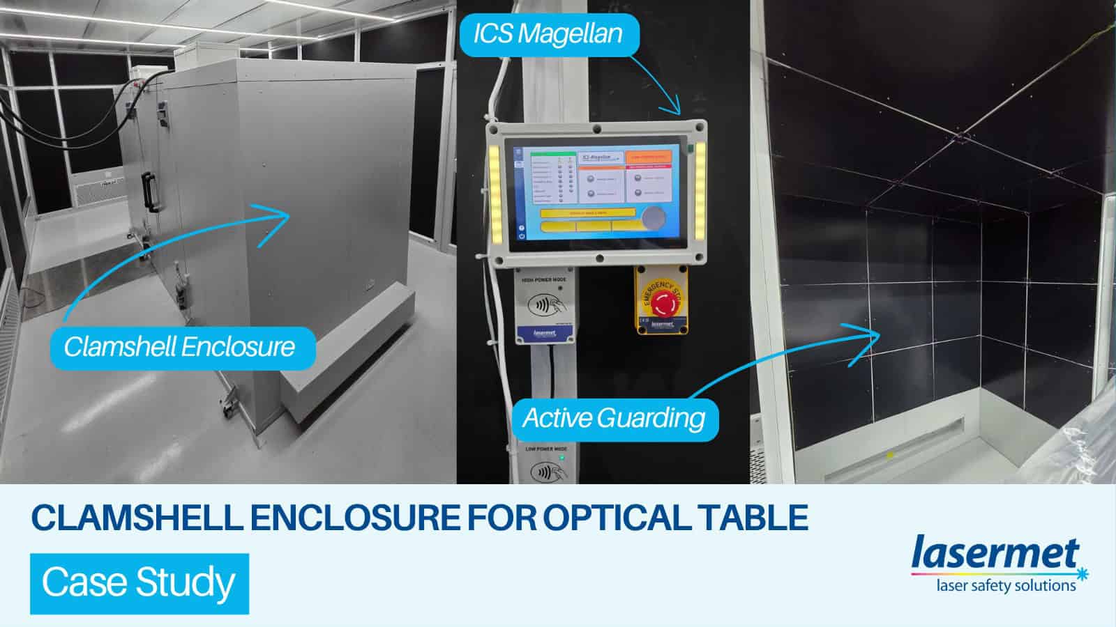 Lasermet Laser Safety Clamshell for Optical Table